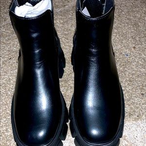 Black platform boots
